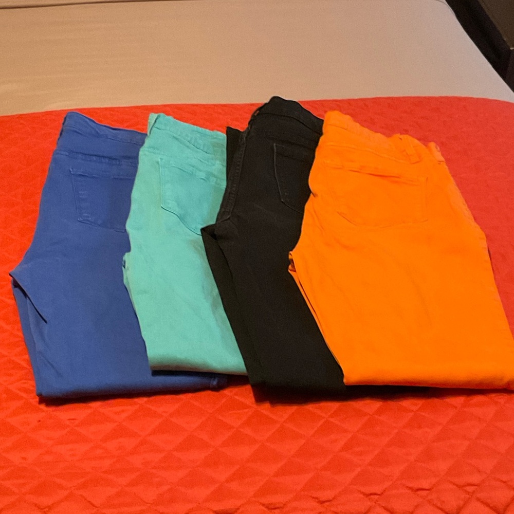 Fashion Nova Women's Skinny Jeans - Blue, Teal, Black, Orange